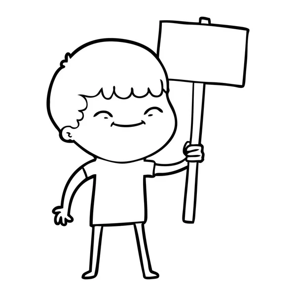 Kreslený Usměvavý Chlapec Transparent — Stockový vektor