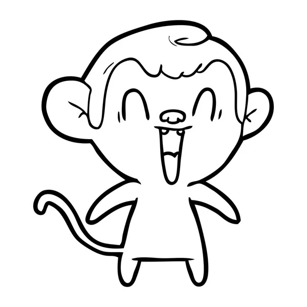 Illustrazione Vettoriale Della Scimmia Ridente Del Fumetto — Vettoriale Stock