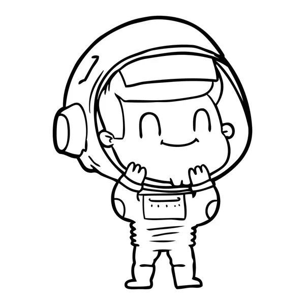Ilustración Vectorial Del Astronauta Dibujos Animados Feliz — Archivo Imágenes Vectoriales