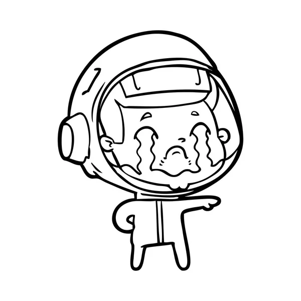 卡通哭声宇航员的矢量图解 — 图库矢量图片