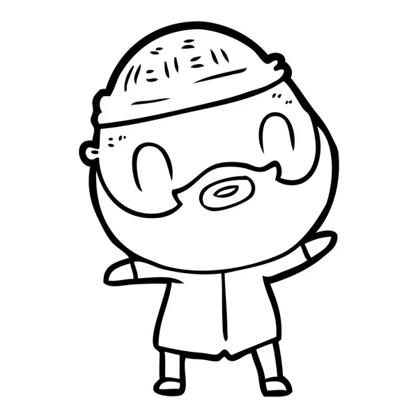 卡通胡子男子的矢量插图 — 图库矢量图片