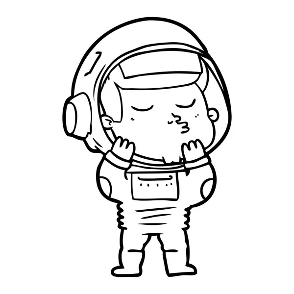 Vector Illustration Cartoon Confident Astronaut — Stock Vector