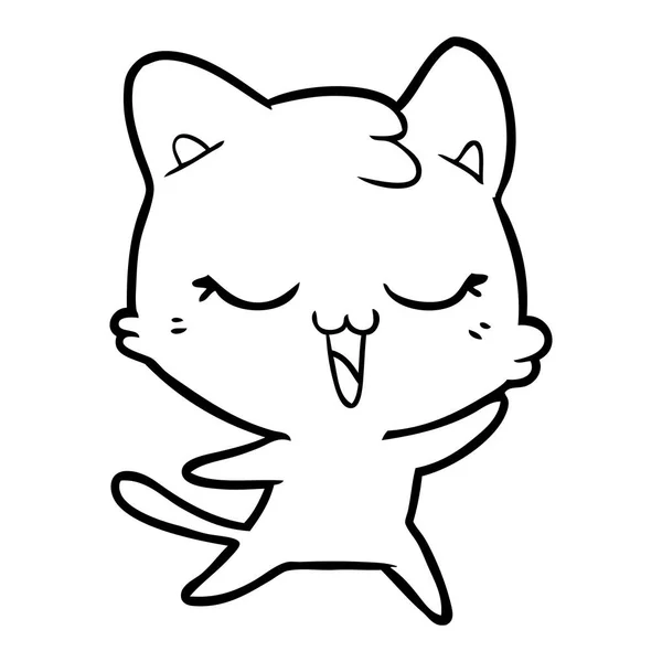 幸せな漫画猫のベクトル イラスト — ストックベクタ