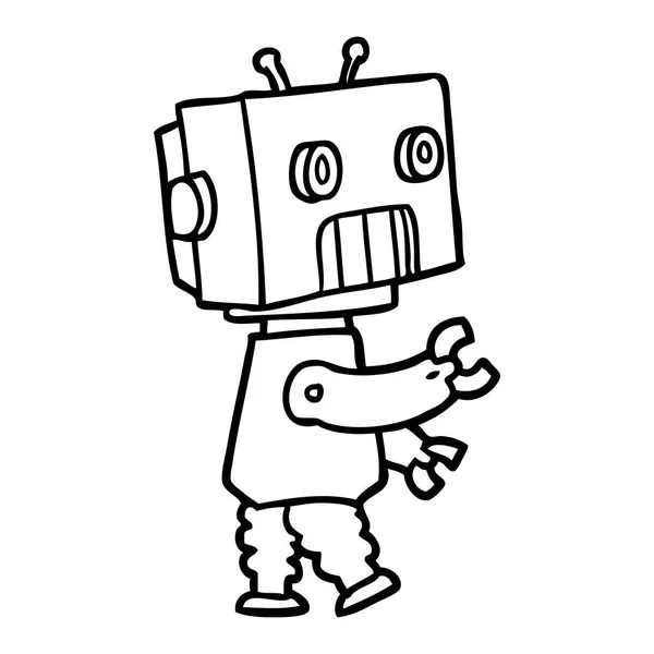 Ilustração Vetorial Robô Cartoon — Vetor de Stock