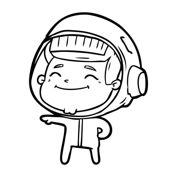 Vektorillustration Des Glücklichen Cartoon Astronauten — Stockvektor