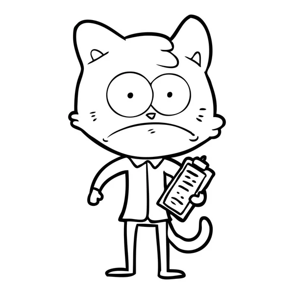 Gato Dibujos Animados Con Portapapeles — Vector de stock