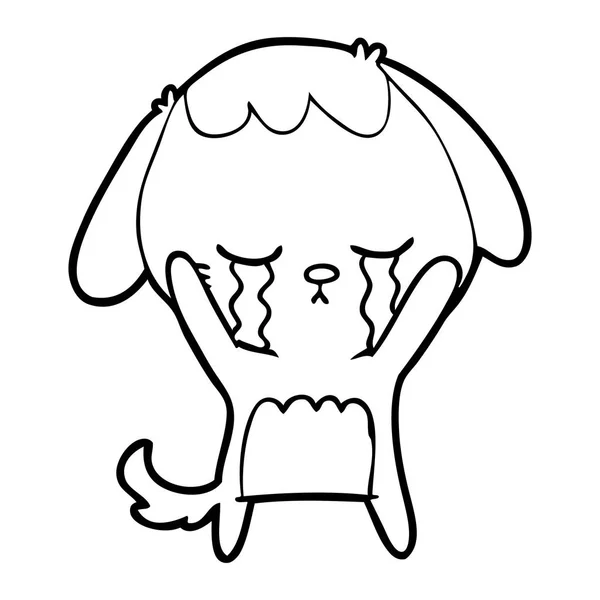 Vector Illustration Cartoon Dog Crying — Stock Vector