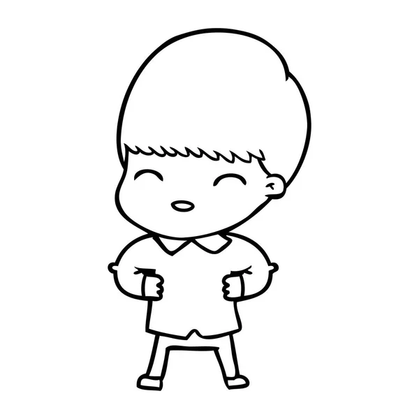 幸せな漫画少年のベクトル イラスト — ストックベクタ