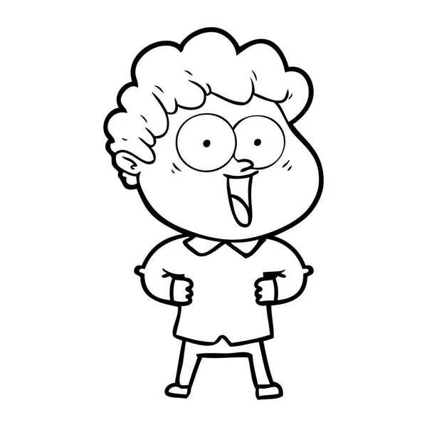 Vector Ilustración Dibujos Animados Hombre Feliz — Archivo Imágenes Vectoriales