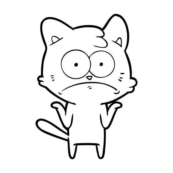 Vectorillustratie Van Cartoon Nerveus Kat — Stockvector