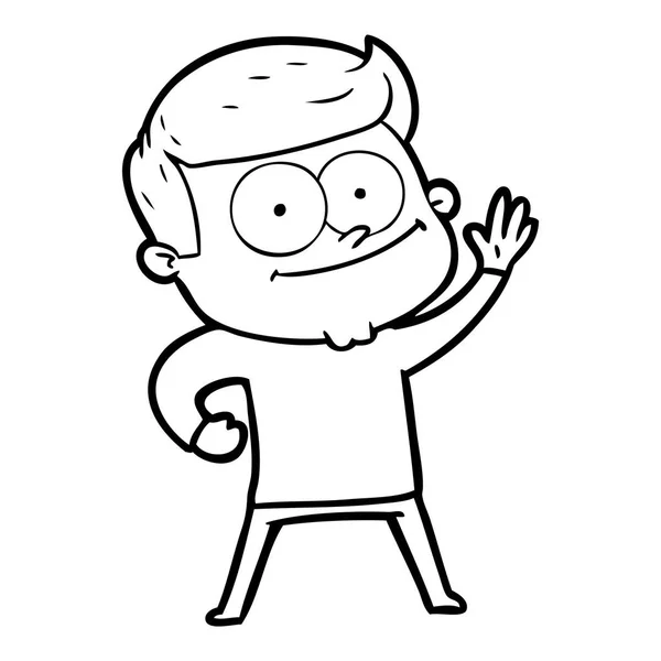 Ilustração Vetorial Desenho Animado Homem Feliz —  Vetores de Stock