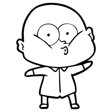 vektör çizim karikatür kel adam