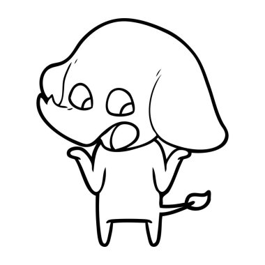 vektör çizim sevimli çizgi fil