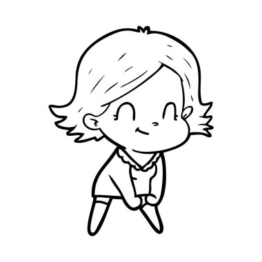 vektör çizim karikatür dostça kız