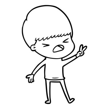 vektör çizim karikatür adam vurguladı