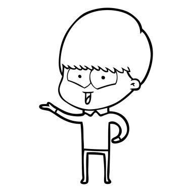 vektör çizim karikatür mutlu çocuk