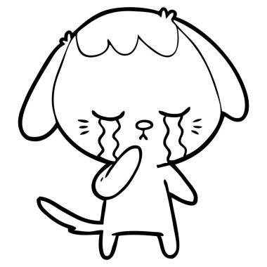 vektör çizim karikatür ağlayan köpek