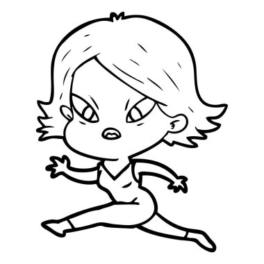 vektör çizim karikatür kadın vurguladı