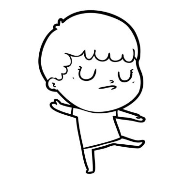 vektör çizim karikatür huysuz çocuk
