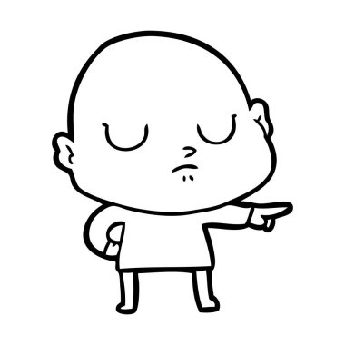 vektör çizim karikatür kel adam