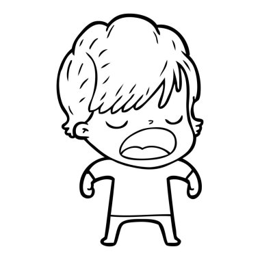  vektör çizim karikatür kadın söz