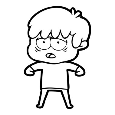 vektör çizim karikatür evlat yorgun