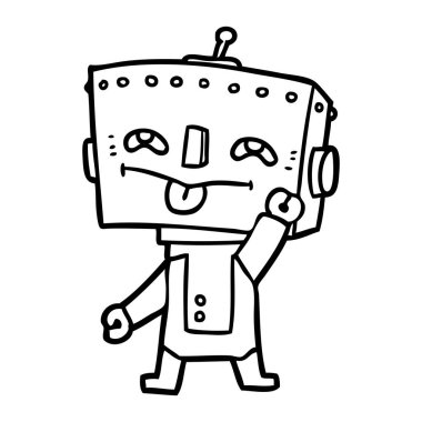 Çizgi film robotunun vektör çizimi