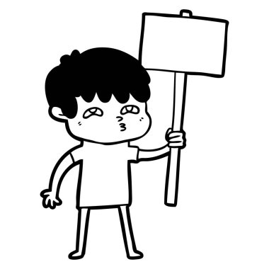 vektör çizim karikatür meraklı adam