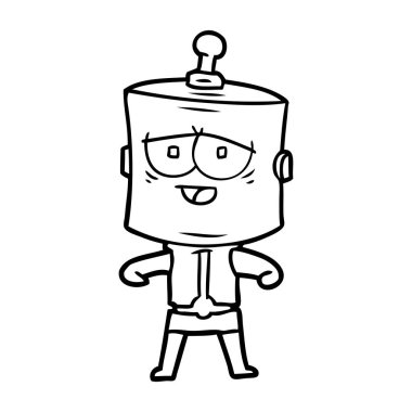 Çizgi film robotunun vektör çizimi