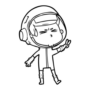 vektör çizim karikatür astronot vurguladı