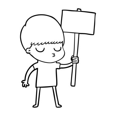 vektör çizim karikatür sakin çocuk