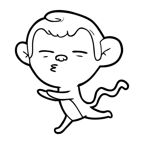 Ilustração Vetorial Desenho Animado Macaco Suspeito —  Vetores de Stock