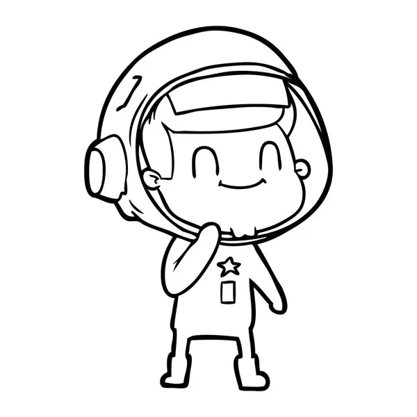 Vector Illustration Happy Cartoon Astronaut — Stock Vector