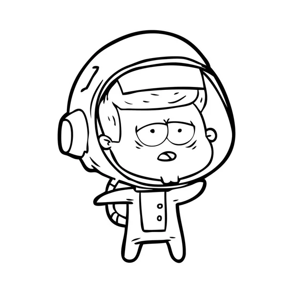 Ilustración Vectorial Dibujos Animados Astronauta Cansado — Archivo Imágenes Vectoriales