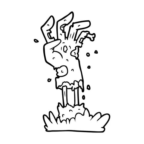 Spooky Zombie Hand Tecknade — Stock vektor