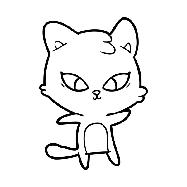 Vector Ilustración Lindo Gato Dibujos Animados — Archivo Imágenes Vectoriales