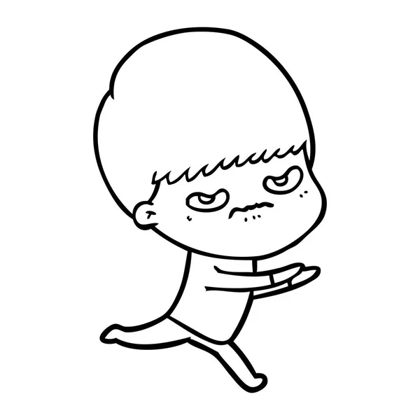漫画怒っている少年のベクトル イラスト — ストックベクタ
