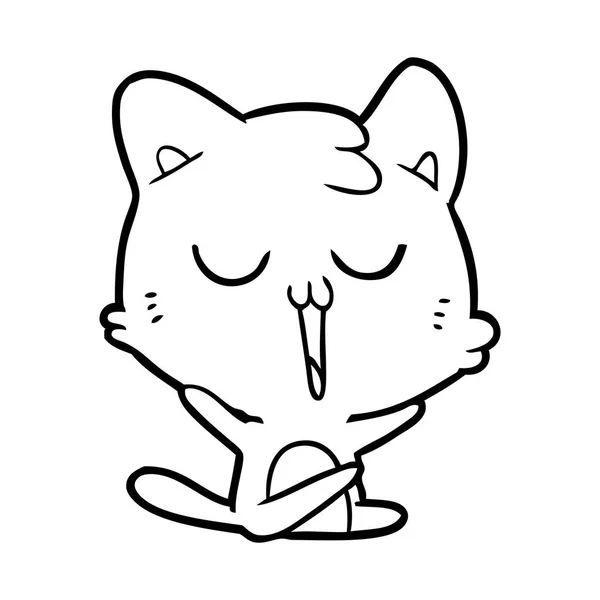 Vector Ilustración Dibujos Animados Gato Cantando — Archivo Imágenes Vectoriales
