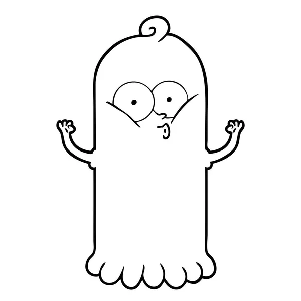 Ilustração Vetorial Fantasma Dos Desenhos Animados —  Vetores de Stock