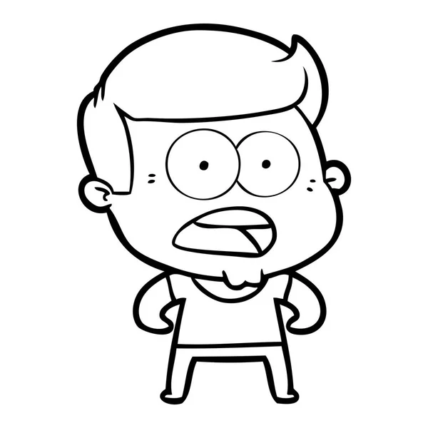 Illustrazione Vettoriale Uomo Scioccato Cartone Animato — Vettoriale Stock
