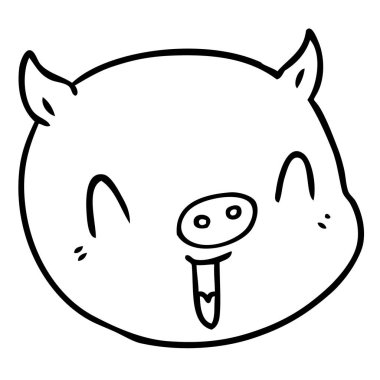 vektör çizim karikatür Domuz surat