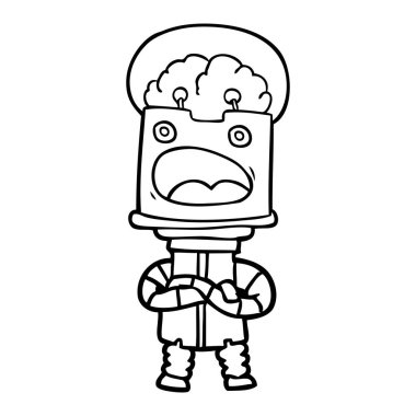 Çizgi film robotunun vektör çizimi