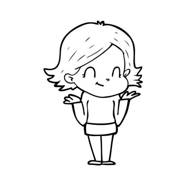 vektör çizim karikatür dostça kız