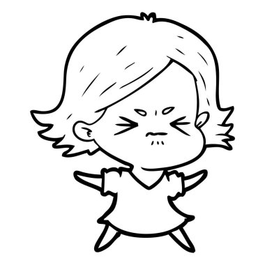 vektör çizim karikatür kızgın kadın