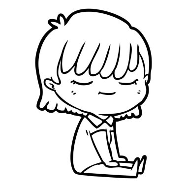 Çizgi filmdeki kadının vektör çizimi