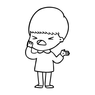 vektör çizim karikatür adam vurguladı