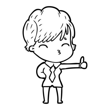 vektör çizim karikatür kadın düşünme