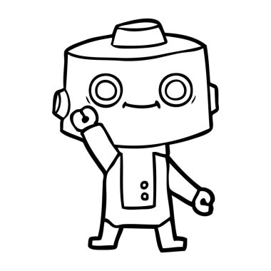 Çizgi film robotunun vektör çizimi