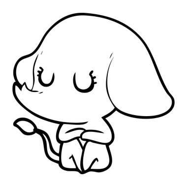 vektör çizim sevimli çizgi fil