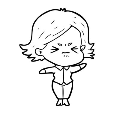 vektör çizim karikatür kızgın kız